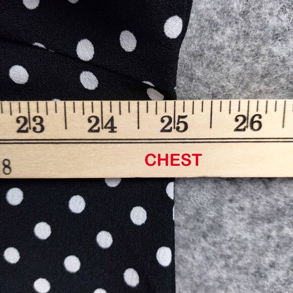 Ali Miles Shirt Womens Sz 1X Black White Polka Dot Button Front 3/4 Sleeve Tunic - Picture 4 of 10